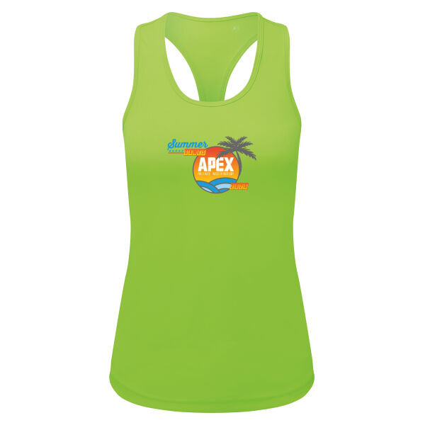 APEXPROFITNESS  - Summer Games Women’s Recycled Performance Slim Racerback Vest Thumbnail